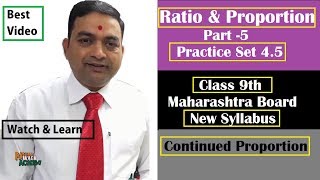 Ratio and Proportion Class 9th New Syllabus Maharashtra Board Part 5 [upl. by Nitnilc]