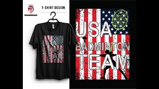 USA BADMINTON TSHIRT DESIGN [upl. by Chinua348]