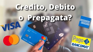 Carta di credito carta di debito prepagata Satispay Qual è la DIFFERENZA [upl. by Moseley]