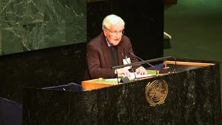 In UN Speech Noam Chomsky Blasts United States for Supporting Israel Blocking Palestinian State [upl. by Tuhn218]