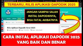 CARA INSTAL APLIKASI DAPODIK 2025 YANG BAIK DAN BENAR [upl. by Lrat]