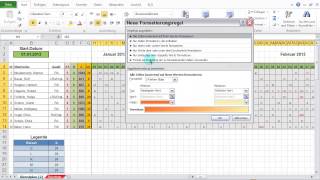 Excel 2010 Feiertage amp Wochenenden im Dienstplan darstellen mit bedingter Formatierung [upl. by Cioban]