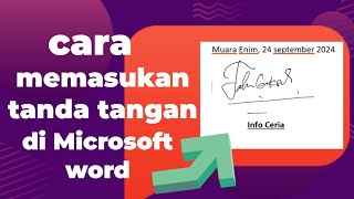 cara menambah tanda tangan di word [upl. by Trella]