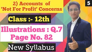 Account of Not for Profit Concerns  illustrations Q7  Page No82  Class 12th  New Syllabus [upl. by Mehelhteb]