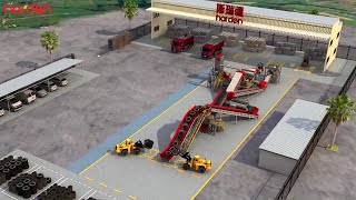 Waste Rubber Tires Recycling Plant  Animation Movie [upl. by Towers636]