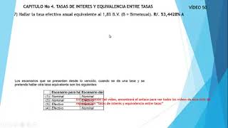 50 7 Hallar la tasa efectiva anual equivalente al 18 BV B  Bimensual R 534428 A [upl. by Girish]