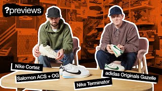 Nike Cortez Salomon ACS OG Nike Terminator adidas Gazelle  sizepreviews EP02 [upl. by Enywad]