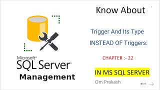 Triggers AND Types of Triggers in SQL Server  INSTEAD OF Triggers [upl. by Hanima99]