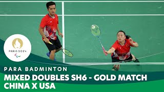 CHINA 🇨🇳 X 🇺🇸 USA  Mixed Doubles SH6  Gold Medal Match  Para Badminton  Paris 2024 Paralympics [upl. by Nangem431]