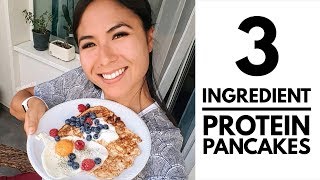 3 ingredient protein pancakes [upl. by Ziladnerb]