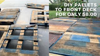 How to Build a PALLET DECK DIY PALLET DECK any BEGINNER can do FOR CHEAP Woodworking Fun [upl. by Burbank]