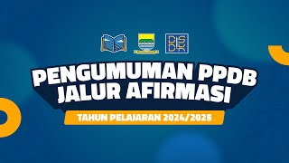 PENGUMUMAN PPDB KOTA BANDUNG 20242025 TAHAP 1 JALUR AFIRMASI [upl. by Nad]