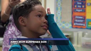 Army mom surprises son at Killeen school [upl. by Emie789]