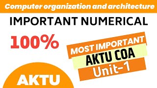 Computer organization and architecture unit1 important numerical explanation  coa numerical imp [upl. by Ellenrahc]