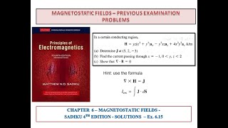 Magnetostatic fields  Chapter 6  Sadiku 4th edition solutions615 [upl. by Umberto]