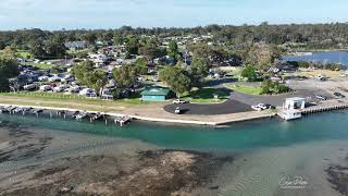 Foreshore Holiday Park Mallacoota 2 Jan 2023 by drone 4k [upl. by Vi468]