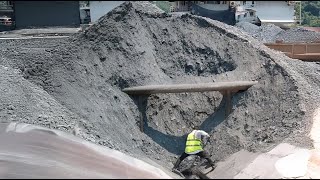 Barge unloading 2500 tons of phosphorite ore  Relaxing video [upl. by Siaht238]