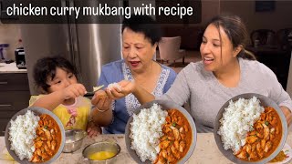 Chicken curry with recipe Daal Bhat Tarkari Nepali Family [upl. by Ibbob]