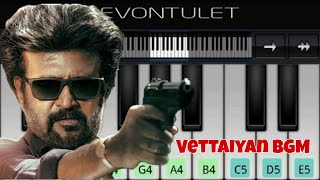 Vettaiyan BGM  Easy Piano Tutorial  Perfect Piano [upl. by Arais]