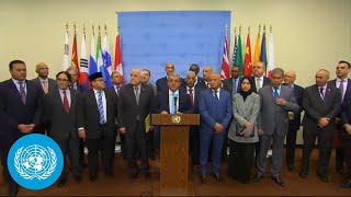 Israel Calling for a halt to arms transfers  Media Stakeout  United Nations [upl. by Klayman104]