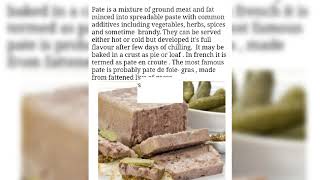 What is pate and Terrine  How are pate and Terrine served  Preparation method For pate [upl. by Ahseenat]