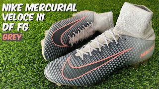 Nike Mercurial Veloce III DF FG Football Boots Unboxing ASMR  Grey color [upl. by Camilo]