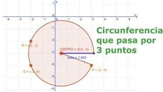 circunferencia que pasa por tres puntos [upl. by Annavahs]