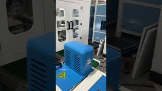 Hot melt adhesive box foldingmachineHot melt glue forming machine papertrays square box takeaway [upl. by Oakes]