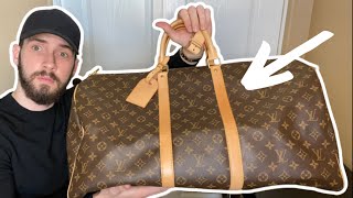 Louis Vuitton Brown Monogram Keepall Review Duffle Bag 55 LV Virgil [upl. by Rheta391]