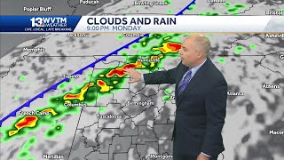 Alabama weather is wet Monday night Cold front brings storms for the Thanksgiving forecast befor [upl. by Aikaz]