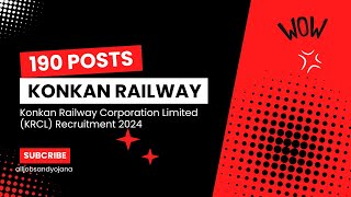 KONKAN RAILWAY CORPORATION LIMITED KRCL  konkanrailway notification exam corporation job [upl. by Nac828]