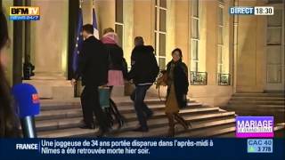 Arrivée de Frigide Barjot Laurence Tcheng et JeanPier à lElysée 250113 BFM TV [upl. by Gavrielle]