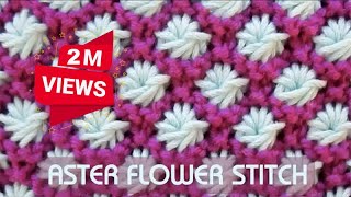 HowToknit Aster Stitch [upl. by Ettenan27]