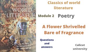 Questions and answers of A flower shrivelled bare of fragrance by Alexander Pushkin 6 th sem BA Engl [upl. by Fredella634]