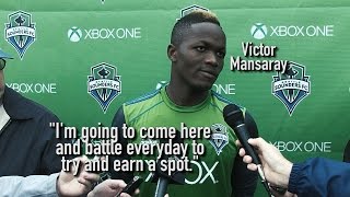 Interview Victor Mansaray on Signing Homegrown Contract with Sounders FC [upl. by Naasah416]