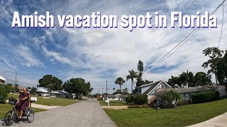 Driving through an Amish vacation town  Pinecraft Florida 🇺🇸 4k [upl. by Ardnuasac]