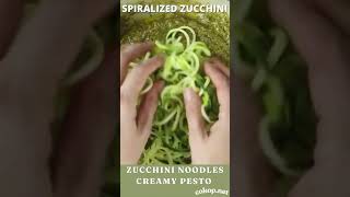 Creamy Pesto Zoodles LowCarb Recipe [upl. by Akirdnahs]