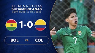 BOLIVIA vs COLOMBIA 10  RESUMEN  ELIMINATORIAS SUDAMERICANAS  FECHA 9 [upl. by Anitnatsnok]