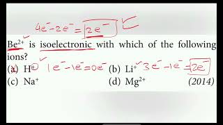 Be2 is isoelectronic with which of the following ions [upl. by Pippas715]