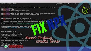 How to Fix Easily NPX Create React APP Not Working Error  Fix Create React App Error [upl. by Yunick427]