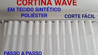 TUTORIAL DE CORTINA WAVE EM TECIDO SINTÉTICO POLIÉSTER COM CORTE E COSTURA FÁCIL COM OXFORD TAMBÉM 😯 [upl. by Aivital]