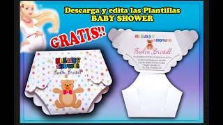 plantilla GRATIS editalas en 2 PASOS de beby Shower [upl. by Vinni]