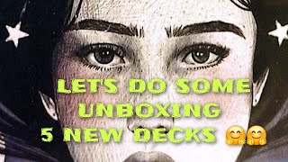 LETS DO SOME UNBOXING 🤗🥳 5 GORGEOUS NEW DECKS ✨️ [upl. by Liederman]