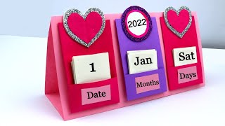 How to make New Year 2022 Desk Calendar  DIY Calendar  Handmade Desk Calendar  New Year Crafts [upl. by Akers111]