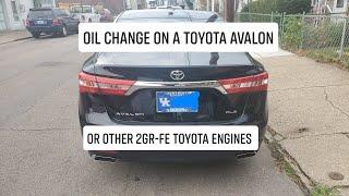 Oil Change on a Toyota Avalon Camry Venza Highander or other 2GRFE Toyota and Lexus Application [upl. by Eirrod]