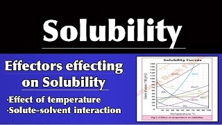 what is Solubility effectors effecting the solubility  effect of temperature on Solubility [upl. by Naesal454]