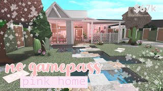 no gamepass pink home  bloxburg speed build [upl. by Venu80]