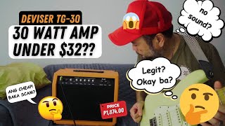 Deviser TG30  Unboxing amp Quick Test 30 Watt Guitar Amplifier  1111 Sale at Shopee [upl. by Aicilyt]