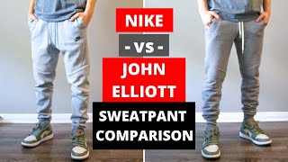 Nike Tech Fleece Joggers Pants vs John Elliott Escobar Sweatpants  Review Comparison Sizing [upl. by Sueaddaht880]