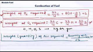 Fuels  How to calculate Requirement of oxygen or air theoretically for combustion of fuel [upl. by Shu635]